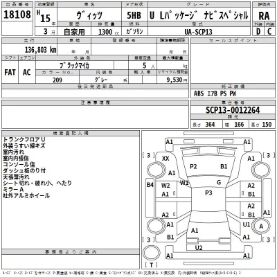 Toyota VITZ  с аукциона в Японии