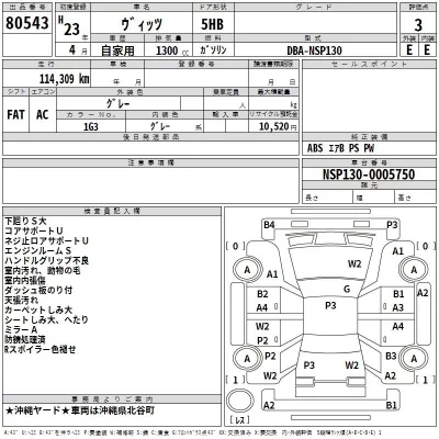 Toyota VITZ  с аукциона в Японии