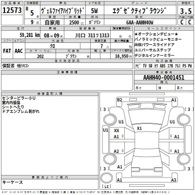 Toyota VELLFIRE  с аукциона в Японии