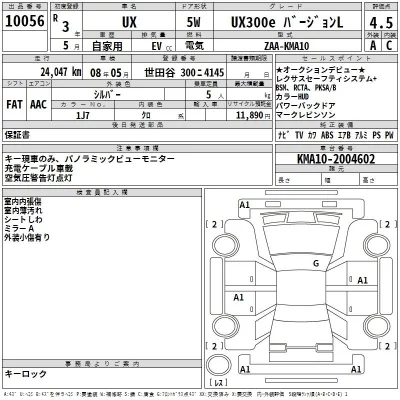 Lexus UX  с аукциона в Японии