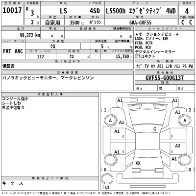 Lexus LS  с аукциона в Японии