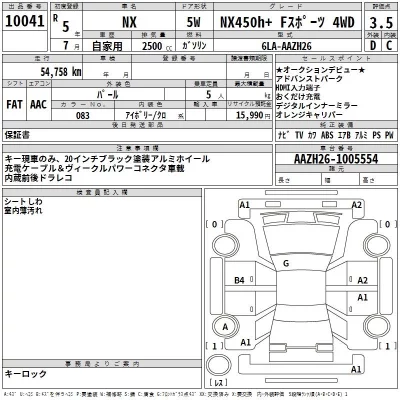 Lexus NX  с аукциона в Японии