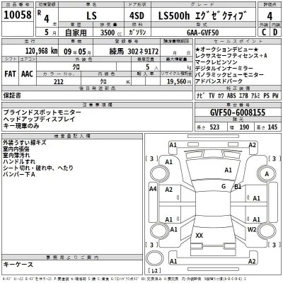 Lexus LS  с аукциона в Японии