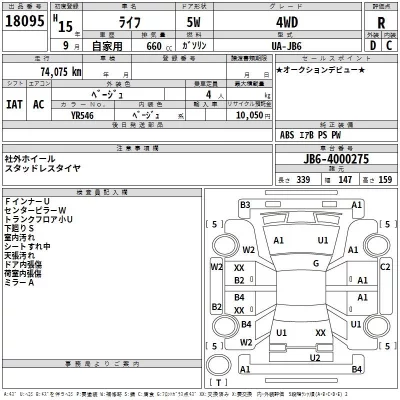 Honda LIFE  с аукциона в Японии