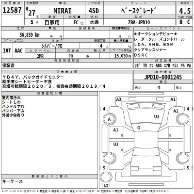 Toyota MIRAI  с аукциона в Японии