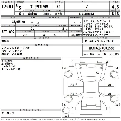 Toyota PRIUS PHV  с аукциона в Японии