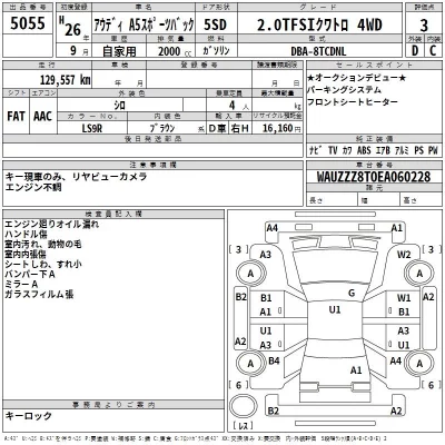 Audi A5  с аукциона в Японии
