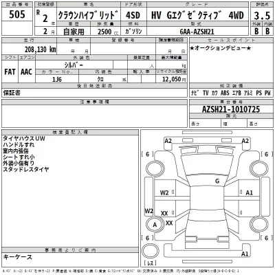 Toyota CROWN  с аукциона в Японии