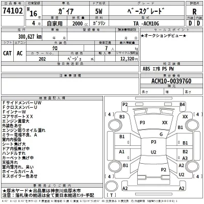 Toyota GAIA  с аукциона в Японии