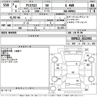 Toyota YARIS CROSS  с аукциона в Японии