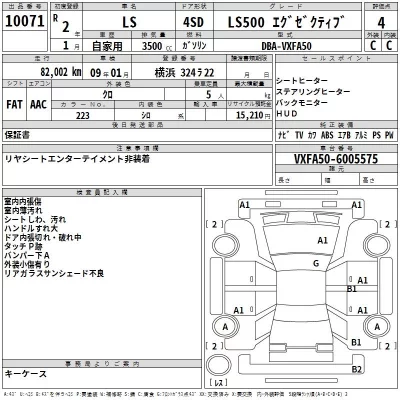Lexus LS  с аукциона в Японии