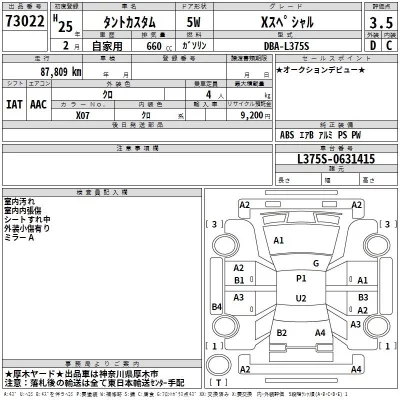 Daihatsu TANTO  с аукциона в Японии