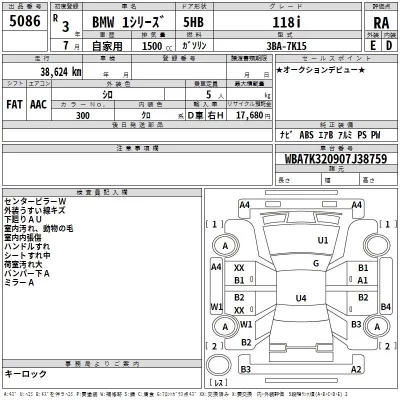 BMW 1-Series  с аукциона в Японии