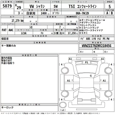 Volkswagen SHARAN  с аукциона в Японии