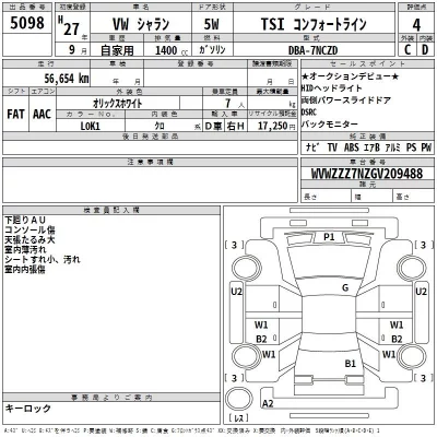 Volkswagen SHARAN  с аукциона в Японии