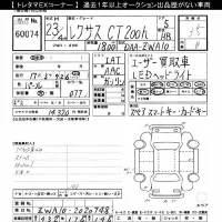 Lexus CT лот № 60074 оценка 3.5  с аукциона в Японии 11