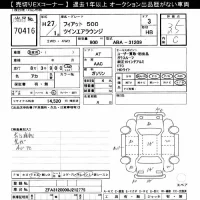 Fiat 500 лот № 70416 оценка 3.5  с аукциона в Японии 10