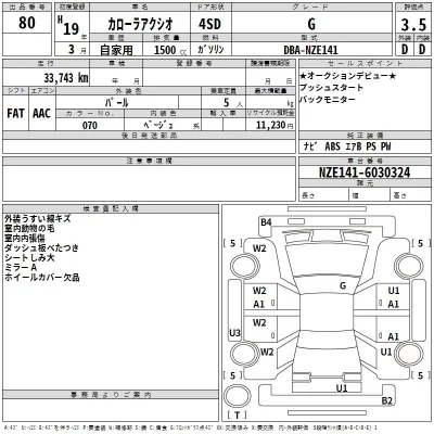 Toyota COROLLA AXIO  с аукциона в Японии