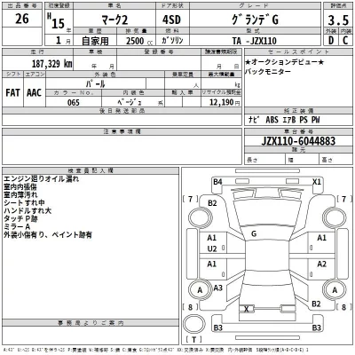 Toyota MARK II  с аукциона в Японии