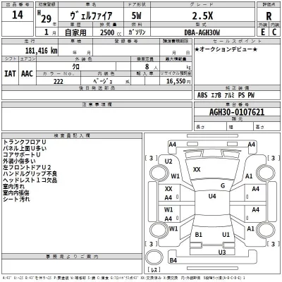 Toyota VELLFIRE  с аукциона в Японии