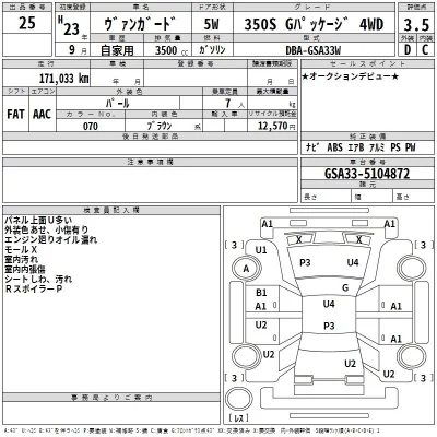Toyota VANGUARD  с аукциона в Японии