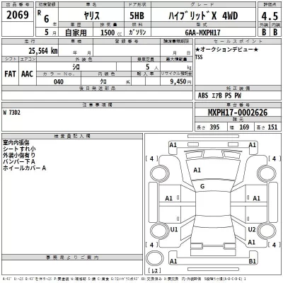 Toyota YARIS  с аукциона в Японии