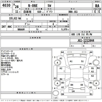 Honda N ONE  с аукциона в Японии