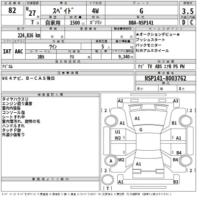 Toyota SPADE  с аукциона в Японии