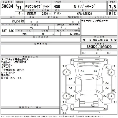 Toyota CROWN  с аукциона в Японии
