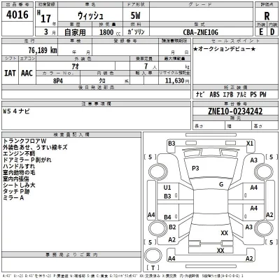 Toyota WISH  с аукциона в Японии