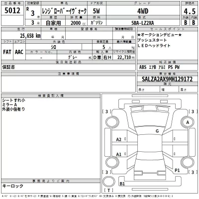 Rover RANGE ROVER  с аукциона в Японии