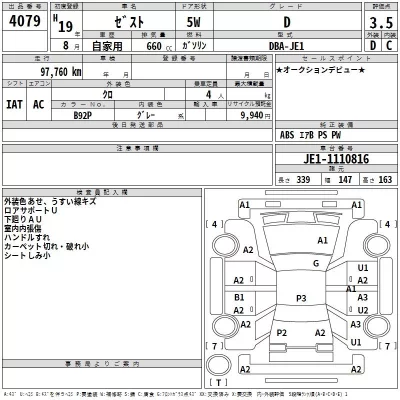 Honda ZEST  с аукциона в Японии