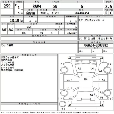Toyota RAV4  с аукциона в Японии