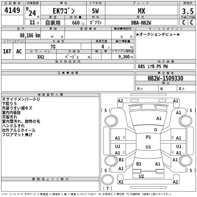Mitsubishi EK WAGON  с аукциона в Японии