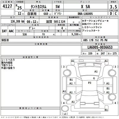 Daihatsu TANTO  с аукциона в Японии