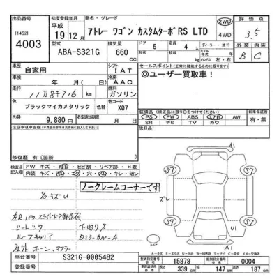 Daihatsu Atrai Wagon  с аукциона в Японии