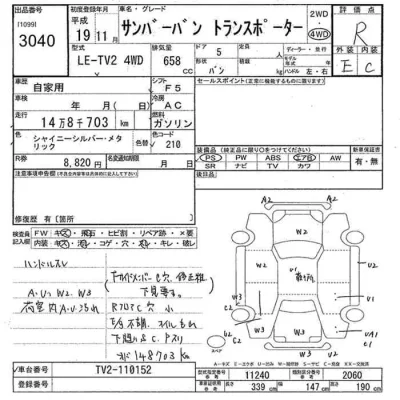 Subaru SAMBAR  с аукциона в Японии