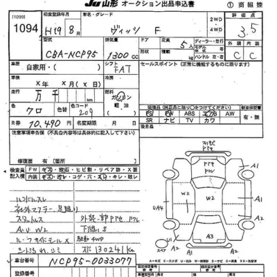 Toyota VITZ  с аукциона в Японии