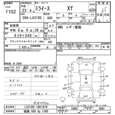 Daihatsu MIRA E S  с аукциона в Японии
