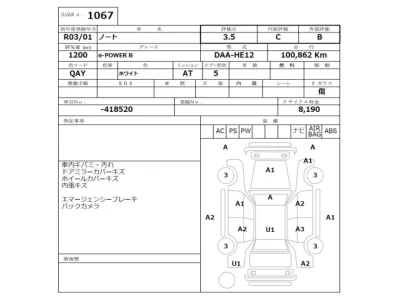 Nissan NOTE  с аукциона в Японии