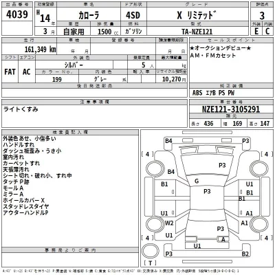 Toyota COROLLA  с аукциона в Японии