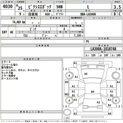 Toyota PIXIS EPOCH  с аукциона в Японии