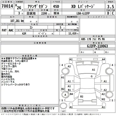 Mazda ATENZA SEDAN  с аукциона в Японии