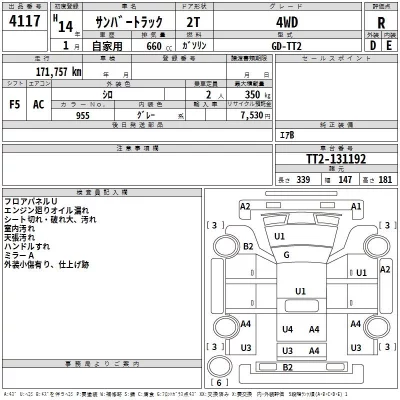 Subaru SAMBAR  с аукциона в Японии