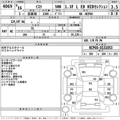 Toyota IST  с аукциона в Японии