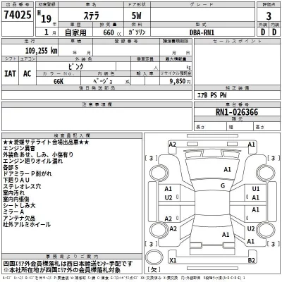 Subaru STELLA  с аукциона в Японии