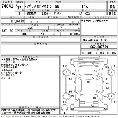 Subaru IMPREZA  с аукциона в Японии