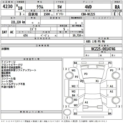 Toyota RAUM  с аукциона в Японии