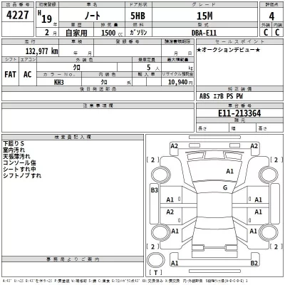 Nissan NOTE  с аукциона в Японии