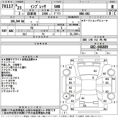 Subaru IMPREZA  с аукциона в Японии